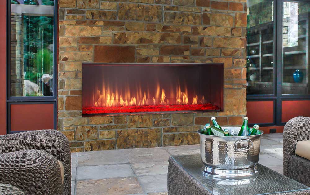 Outdoor Lifestyles Lanai Outdoor Linear Gas Fireplace