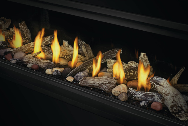 Beach Fire Logs, Shore FireRocks, and Glass Embers in Vector Linear