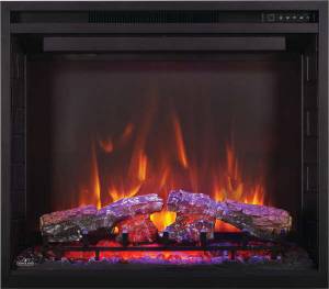 Napoleon Element 36 Electric Fireplace Flames and Glowing Embers with Multi-color Accent Light