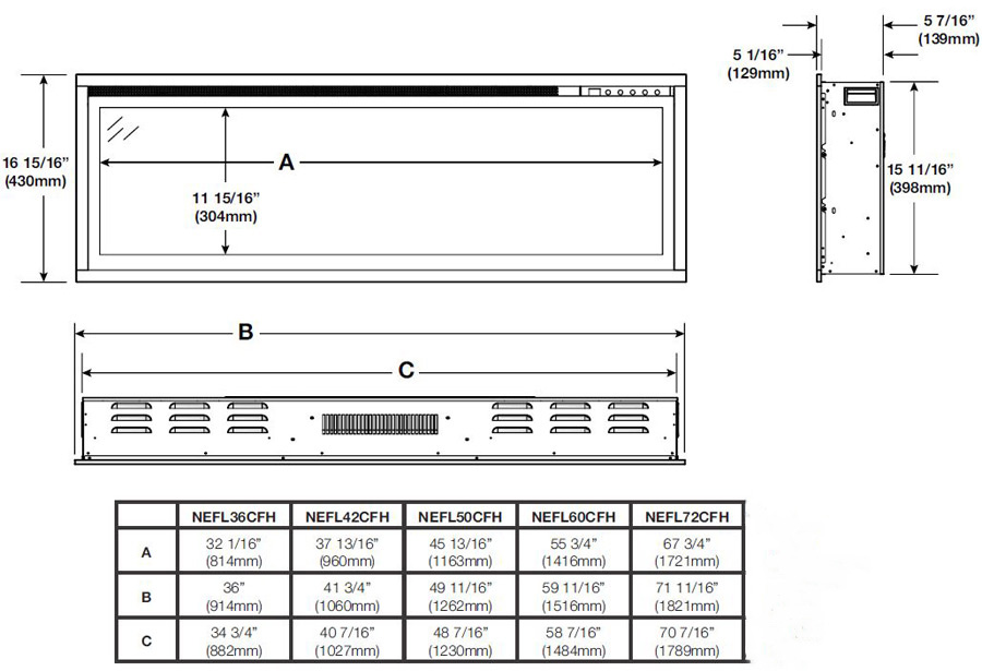 Image of Napoleon Entice Series dimensions