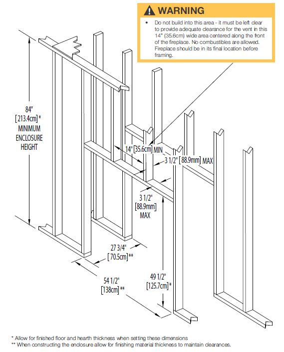 image of Napoleon High Definition HD81 framing diagram