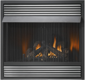 Image of Napoleon Grandville 42 vent free gas fireplace with Brushed Stainless Steel Louvres