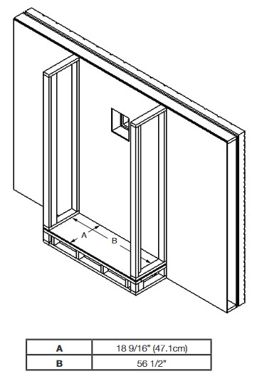 Diagram of rough framing requirements for the Napoleon BL56