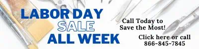 Labor Day Sale all week. Call today to save the most. Click here or call 866-845-7845.