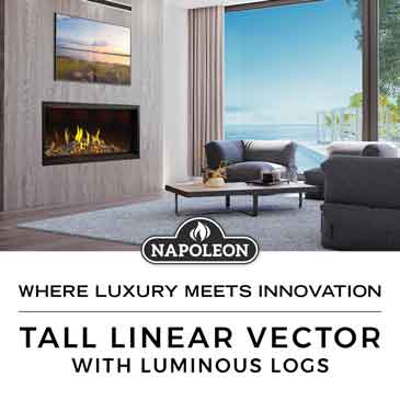 Where luxury meets innovation: Napoleon Tall Linear Vector with Luminous Logs