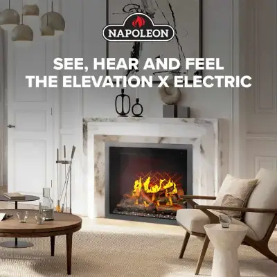 See, hear, and feel the Elevation X electric fireplace.