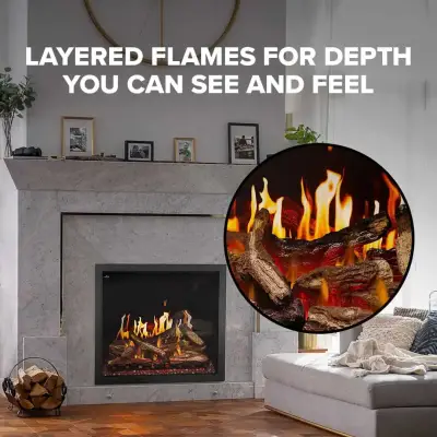 Layered flames for depth you can see and feel.